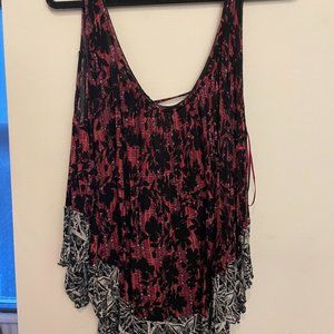Free People Patterned Open Shoulder Top